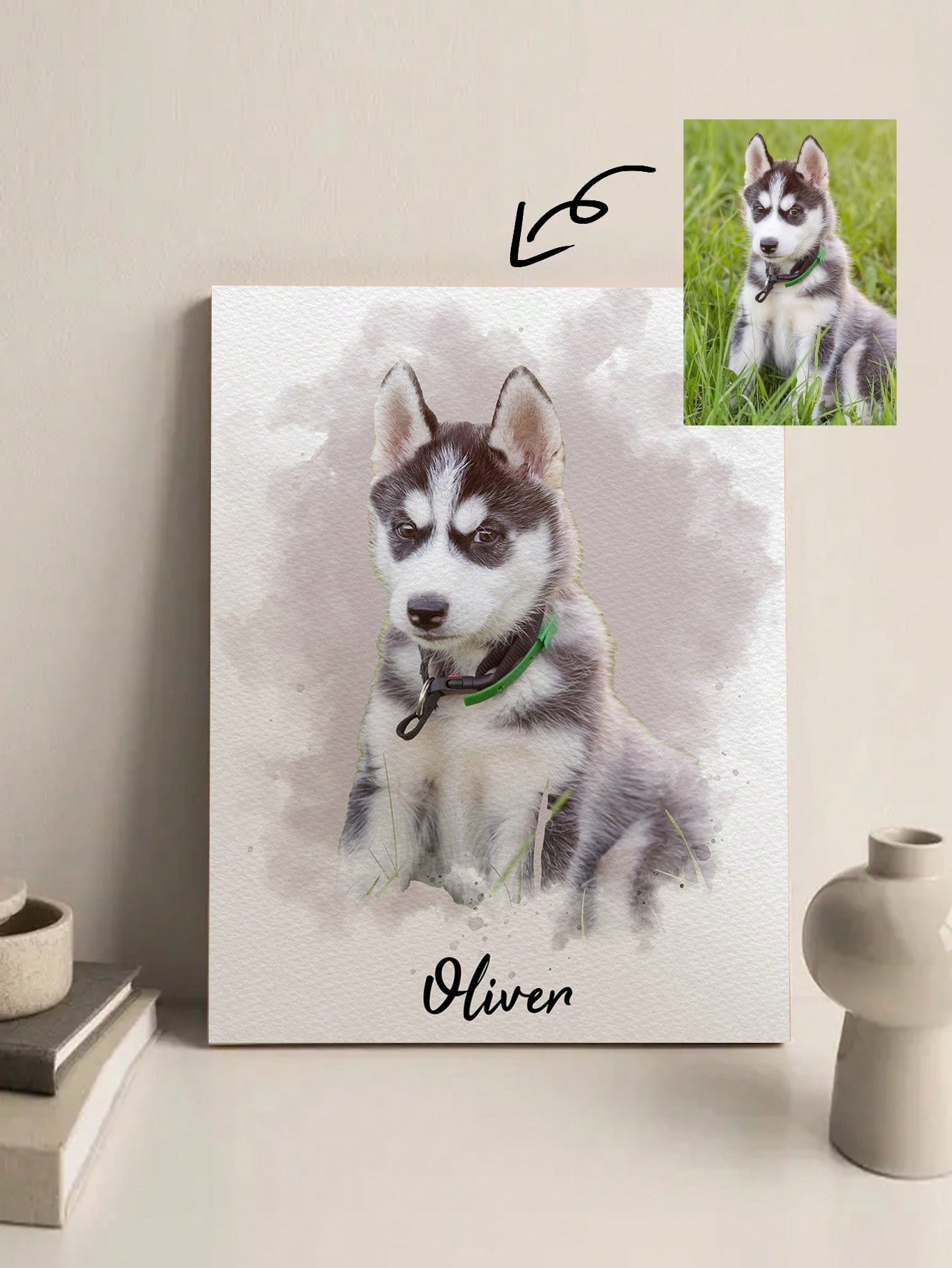 Pet Portrait Custom - Marco de Fotos Personalizado con Retrato