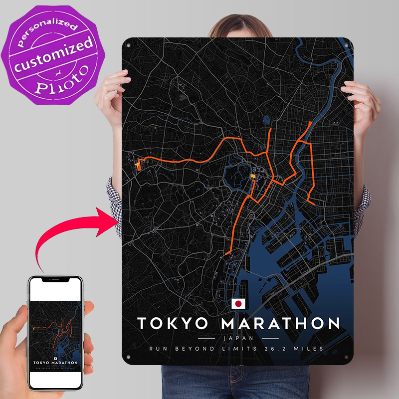 Mapa de la ruta del maratón de - Custom Map Poster reseña y precio