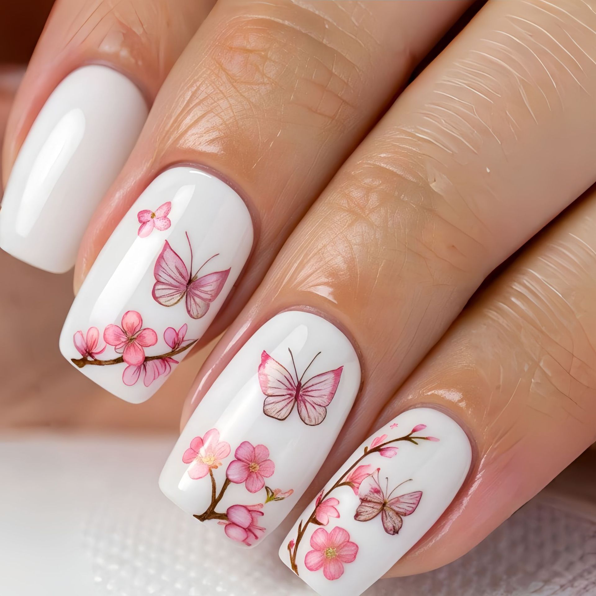 Uñas postizas medianas para mu - Pressed Flower Art reseña y precio