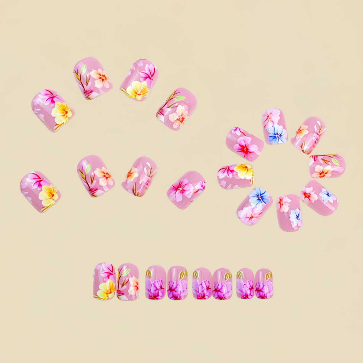 Uñas postizas medianas para mu - Pressed Flower Art reseña y precio