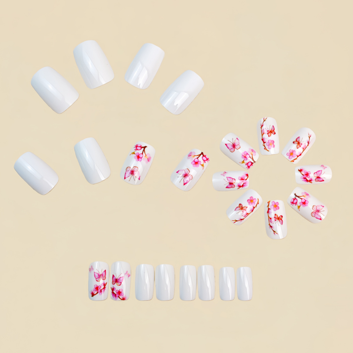 Uñas postizas medianas para mu - Pressed Flower Art reseña y precio