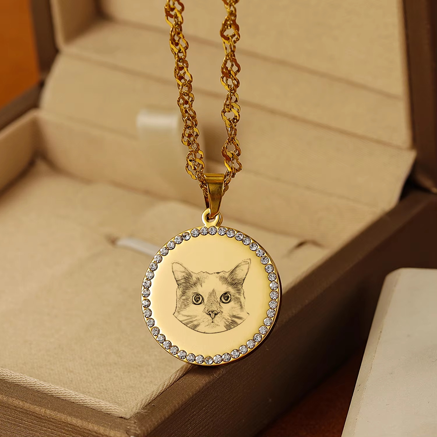 Collar con disco con foto grab - Pet Portrait Custom reseña y precio