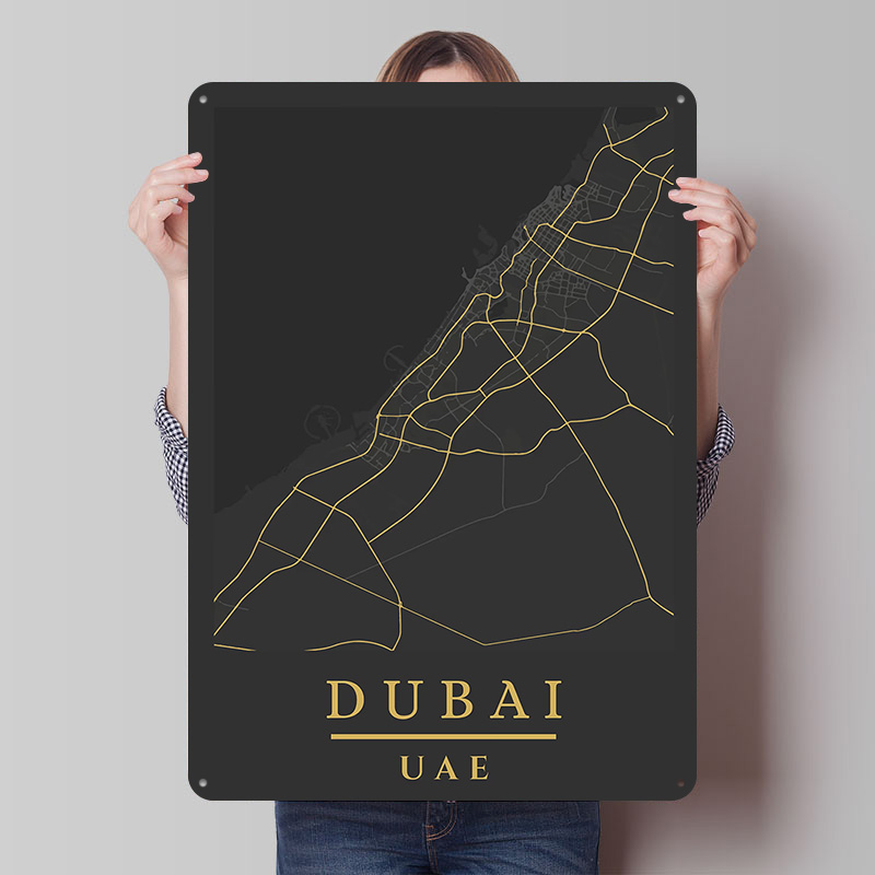Mapa de Dubái, Emiratos Árabes - Custom Map Poster reseña y precio