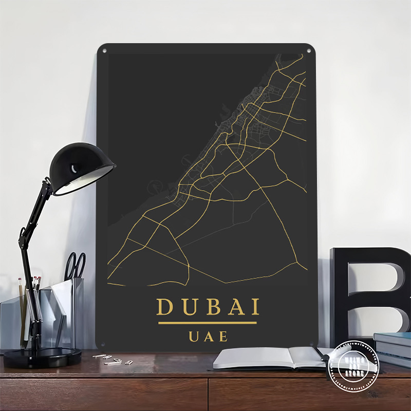 Mapa de Dubái, Emiratos Árabes - Custom Map Poster reseña y precio