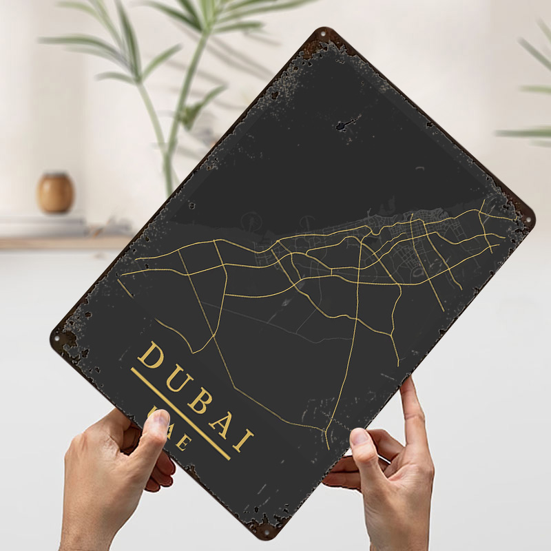 Mapa de Dubái, Emiratos Árabes - Custom Map Poster reseña y precio