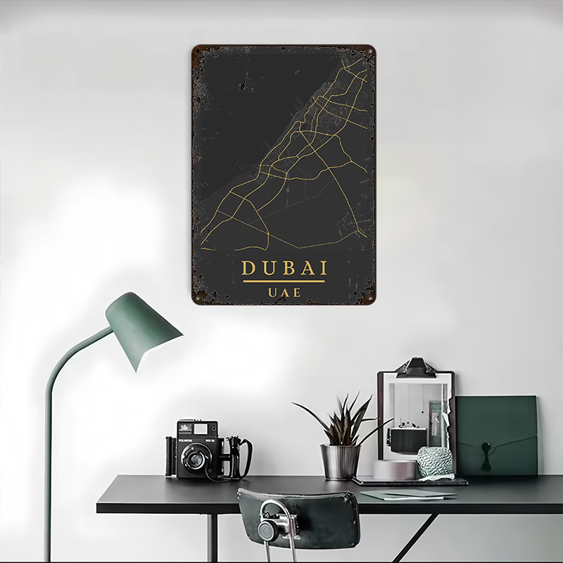 Mapa de Dubái, Emiratos Árabes - Custom Map Poster reseña y precio