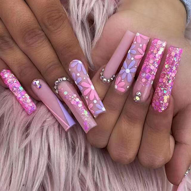 24 Uds. De uñas postizas de Ba - Pressed Flower Art reseña y precio